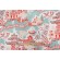 Thibaut Luzon F936107 Printed Linen Blend Drapery Fabric in Aqua and Coral