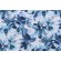 Sample of Crypton Florescence High Performance Printed Decorator Fabric in Indigo on Linen 