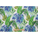 Soleil Printed Polyester Outdoor Fabric in Blue/Green 