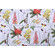Stof France Botanical Printed Cotton Drapery Fabric in Blanc