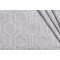 Hexagon Fret Embroidered Drapery Fabric in Sterling