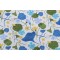 Elana Gabrielle Nasturtiums Printed Cotton Drapery Fabric in Blueberry for PK Lifestyles 