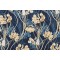 Stof France Mucha Printed Cotton Drapery Fabric in Bleu 