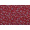 Stof France Petales Printed Cotton Drapery Fabric in Grenat 