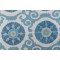 Isabelle de Borchgrave Kaftan Suzani Printed Cotton Drapery Fabric in Ocean for Fabricut 