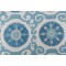 Isabelle de Borchgrave Kaftan Suzani Printed Cotton Drapery Fabric in Ocean for Fabricut 