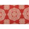 Suburban Medallion Printed Cotton Drapery Fabric in Natural/Rust