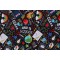 Timeless Treasures Back To School Chalk Print Printed Cotton Craft Fabric in Black 