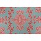 Thibaut Halie F936113 Printed Linen Blend Drapery Fabric in Aqua & Coral
