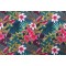 Stof France Ahuna Printed Cotton Twill Drapery Fabric in Petrole