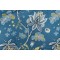 Thibaut Donegal F913002 Printed Linen Blend Drapery Fabric in Peacock Blue
