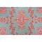 Thibaut Halie F936113 Printed Linen Blend Drapery Fabric in Aqua and Coral
