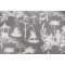 Thibaut South Sea F916022 Printed Linen Blend Drapery Fabric in Grey 