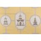 Thibaut Oriental Toile F99746 Printed Cotton Drapery Fabric in Black on Yellow