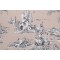 Thibaut La Fontaine F97342 Printed Cotton Drapery Fabric in Black on Taupe