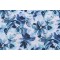 Crypton Florescence High Performance Printed Decorator Fabric in Indigo on Linen 