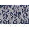 Ikat Printed Polyester Drapery Fabric in Indigo 