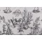 1 Yard Thibaut Toile De Provence F97343 Printed Cotton Drapery Fabric in Black on White