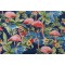 PK Lifestyles Flamingoin Printed Polyester Outdoor Fabric in Lagoon 