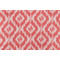 Ikat Trellis Woven Upholstery Fabric in Coral