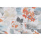 Waverly Aqua Fleur Printed Cotton Drapery Fabric in Nectar