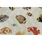 Leslie Merritt Barbuda Printed Linen Drapery Fabric in Red/Yellow/Blue with Green Dots for Grey Watkins 