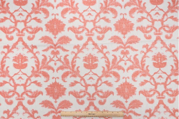 Sample of Thibaut Anita Damask F98638 Printed Drapery in Red 