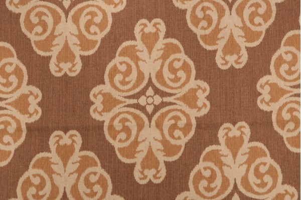 Sample of Thibaut Montgomery F96015 Printed Drapery Fabric in Brown 