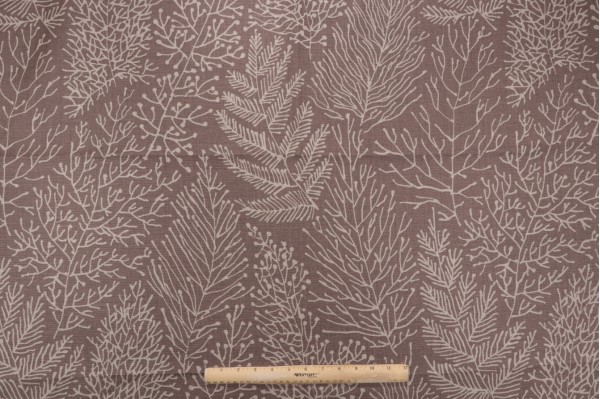 Sample of Anna French Stackhouse AF1370 Printed Linen Drapery Fabric in Bark for Thibaut 
