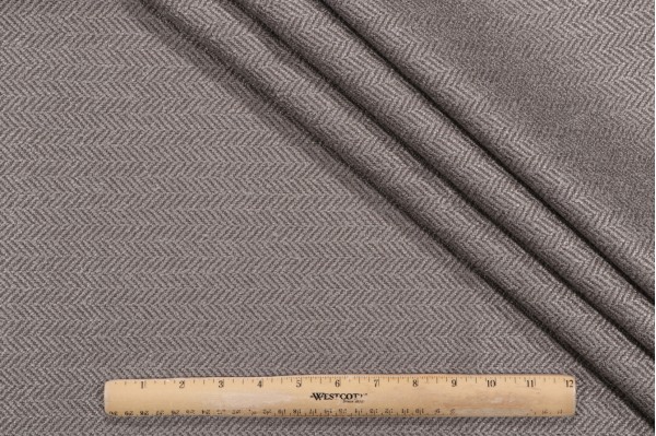 Sample of Thibaut Ellis Herringbone W72953 Woven Upholstery Fabric in Smoke 