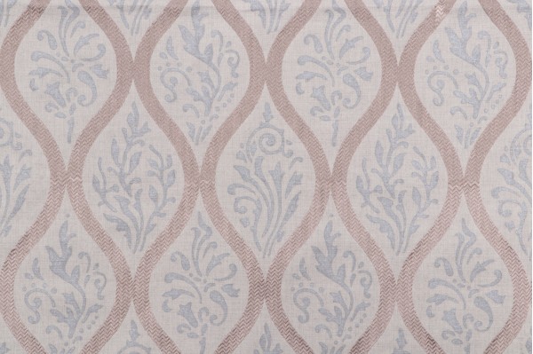 Thibaut Francis Embroidery AW2564 Printed Embroidered Drapery Fabric in Flax 
