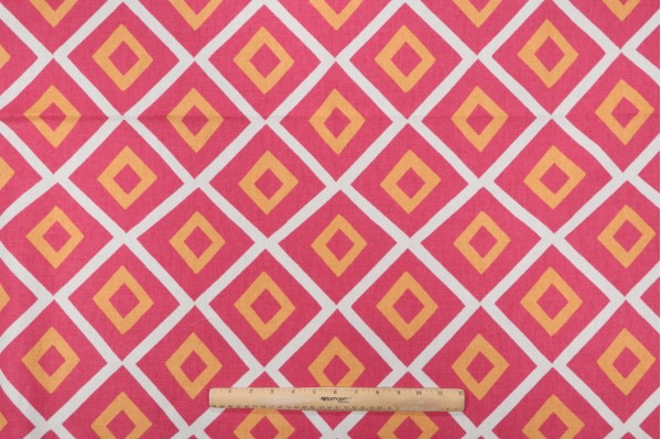 Thibaut Carole F99190 Printed Linen Blend Drapery Fabric in Pink 