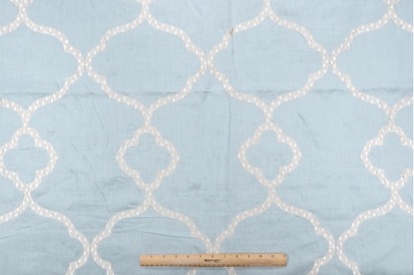 Thibaut Gibraltar Embroidery W72772 Embroidered Decorator Fabric in Blue 