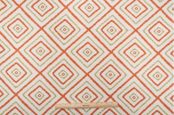 Sample of Thibaut Kozar F94921 Printed Drapery Fabric in Orange 
