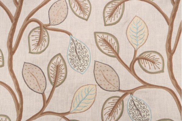 Thibaut Oxfordshire Embroidery W7271 Embroidered Drapery Fabric in Grey 