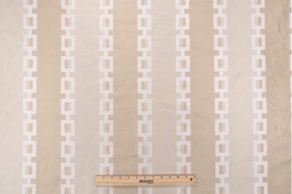Thibaut Key Stripe AW1372 Woven Decorator Fabric in Cream 