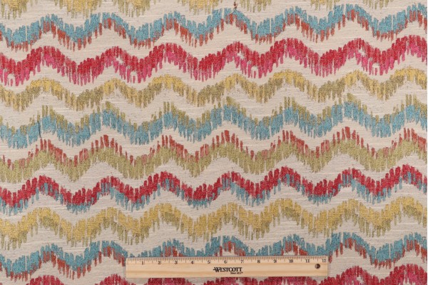 Mill Creek Shockline Woven Upholstery Fabric in Carnival 
