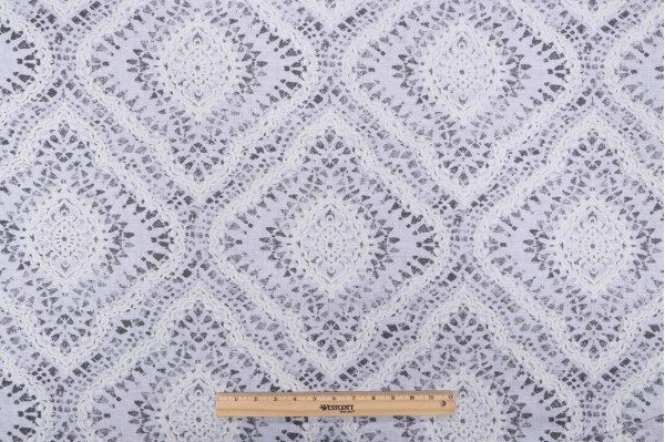 Sample of Waverly Curves Ahead Printed Cotton Drapery Fabric in Fog 