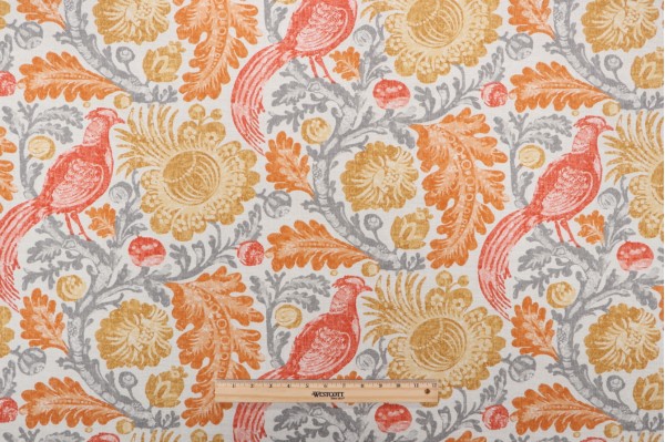 Click for Williamsburg Tucker Resist Printed Polyester Outdoor Fabric in Zest  Williamsburg Tucker Resist Printed Polyester Outdoor Fabric in Zest