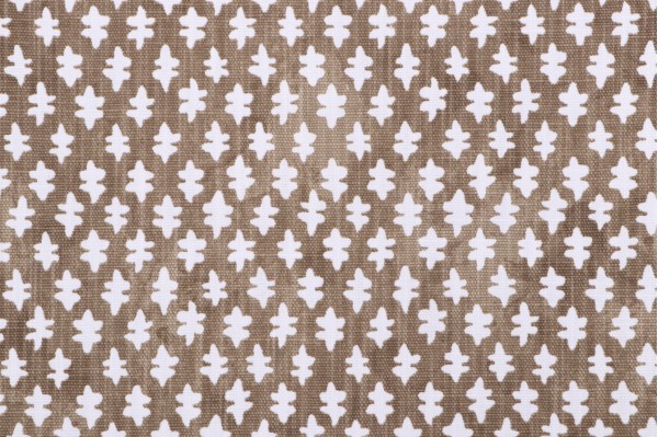 Premier Prints Gem-Slub Linen White Printed Drapery Fabric in Chip 