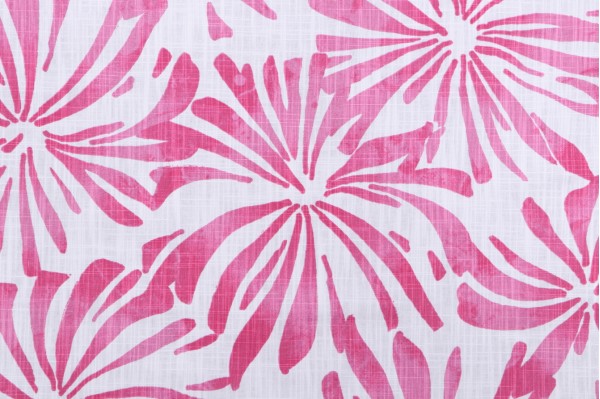 Premier Prints Aria-Slub Canvas Printed Cotton Drapery Fabric in Flamingo 