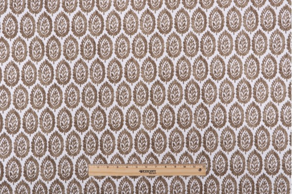 Premier Prints Lynn-Slub Linen White Printed Drapery Fabric in Chip 