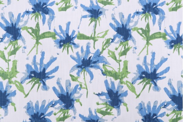 Premier Prints Kendal-Slub Linen White Printed Drapery Fabric in Courtyard 