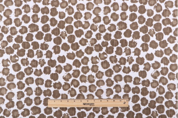 Premier Prints Freedom-Slub Linen White Printed Drapery Fabric in Chip 