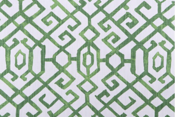 Premier Prints Jing-Slub Linen White Printed Drapery Fabric in Courtyard Green 