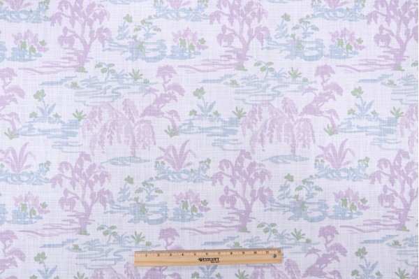 Premier Prints Meadow-Slub Canvas Printed Cotton Drapery Fabric in Orchid 