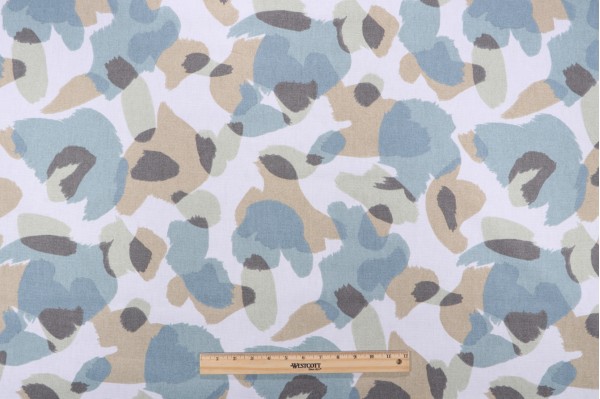 Robert Allen Graphic Colors Printed Cotton Drapery Fabric in Dew 