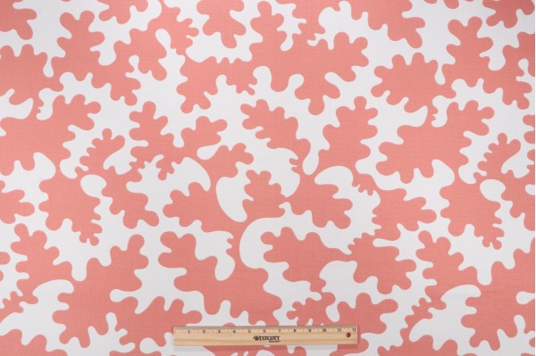 Sample of Duralee Bruno Printed Drapery Fabric in Coral 