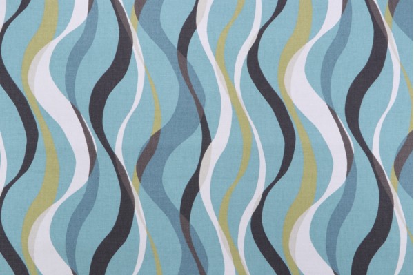 Click for Robert Allen Ribbon Line Printed Cotton Drapery Fabric in Rain  Robert Allen Ribbon Line Printed Cotton Drapery Fabric in Rain