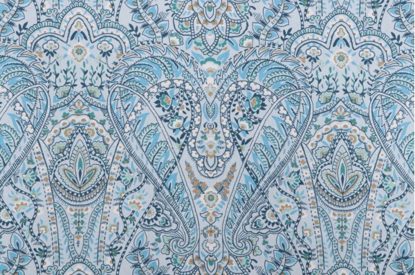 Click for Robert Allen Printed Cotton Drapery Fabric in Cyan  Robert Allen Printed Cotton Drapery Fabric in Cyan